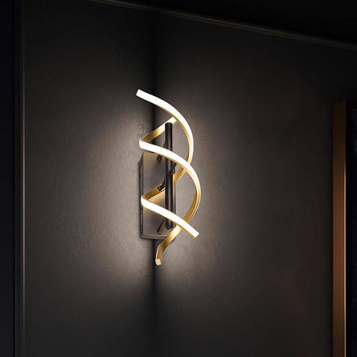 Applique murale design laiton, Sylvian, 22W, blanc chaud à froid réglable LED, gradable en 3 étapes