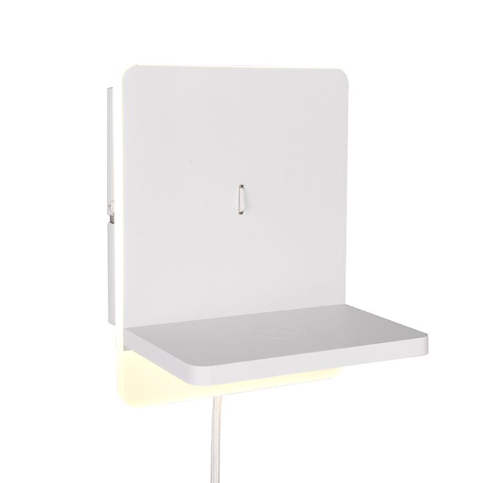 Applique murale moderne blanche, Margje, 9W, 3000K LED, avec interrupteur