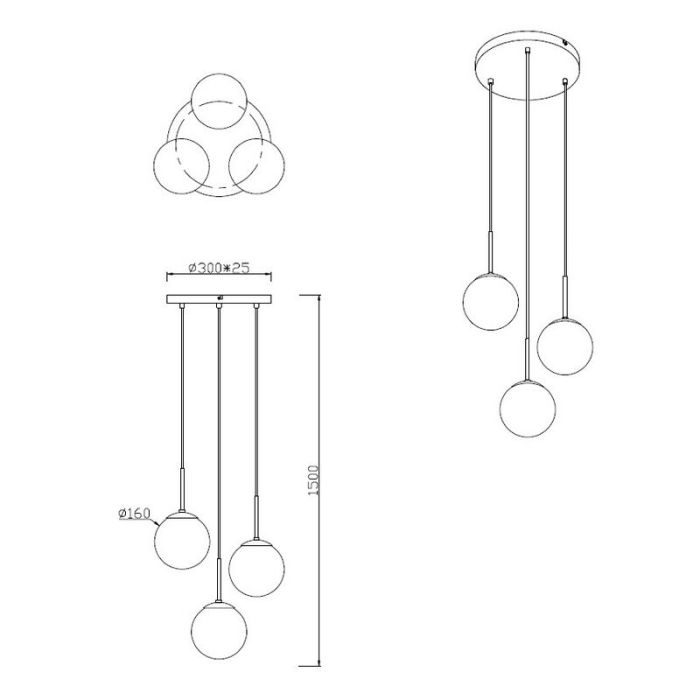 Suspension moderne anthracite, Resi