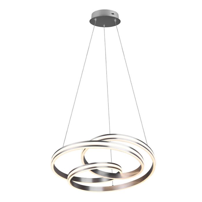 Suspension moderne nickel, Elyse, 60W, couleur réglable LED