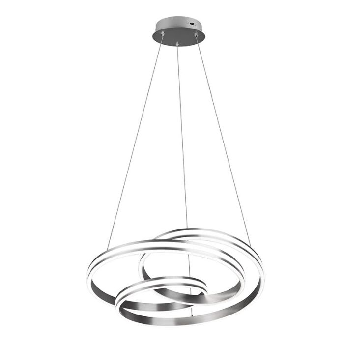 Suspension moderne nickel, Elyse, 60W, couleur réglable LED
