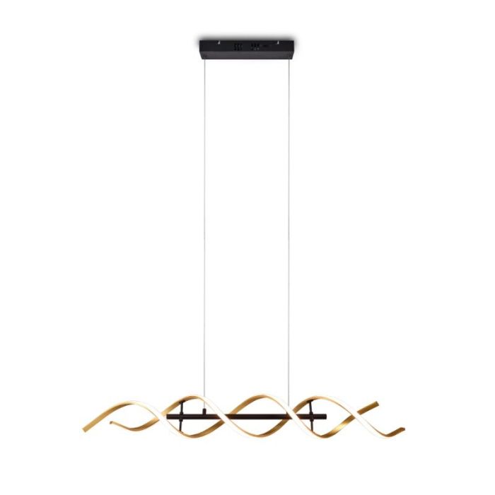 Suspension table à manger design laiton, Sylvian, 45W, blanc chaud à froid réglable LED, gradable en 3 étapes