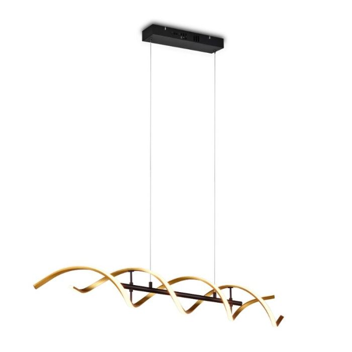 Suspension table à manger design laiton, Sylvian, 45W, blanc chaud à froid réglable LED, gradable en 3 étapes