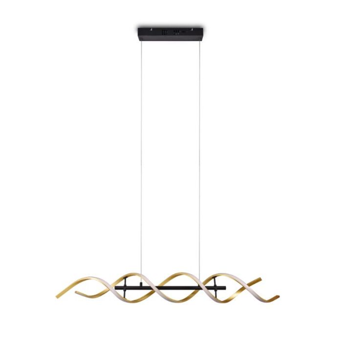 Suspension table à manger design laiton, Sylvian, 45W, blanc chaud à froid réglable LED, gradable en 3 étapes