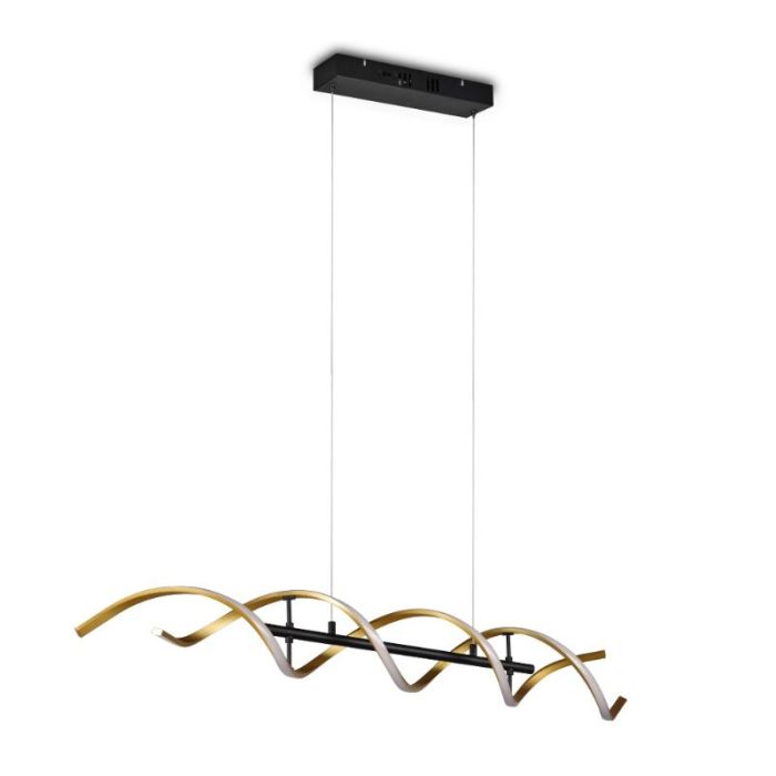 Suspension table à manger design laiton, Sylvian, 45W, blanc chaud à froid réglable LED, gradable en 3 étapes