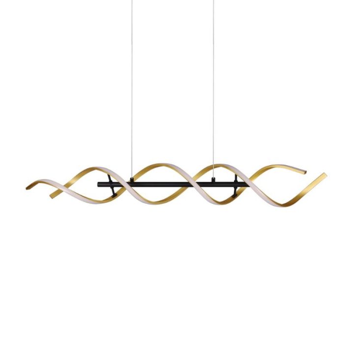 Suspension table à manger design laiton, Sylvian, 45W, blanc chaud à froid réglable LED, gradable en 3 étapes