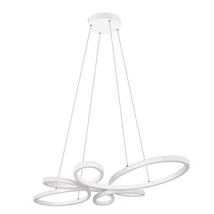 Suspension table à manger design blanche, Vikash, 32W, 4000K LED, gradable en 3 étapes