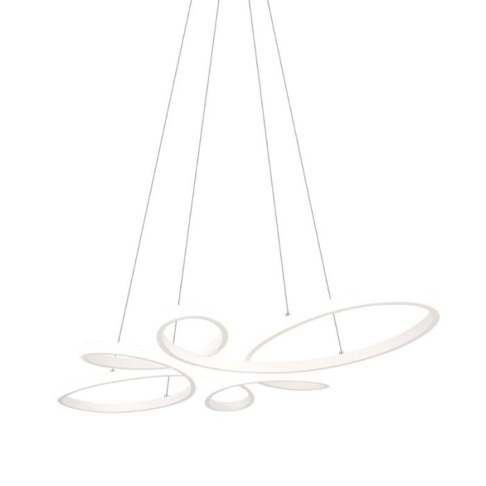 Suspension table à manger design blanche, Vikash, 32W, 4000K LED, gradable en 3 étapes