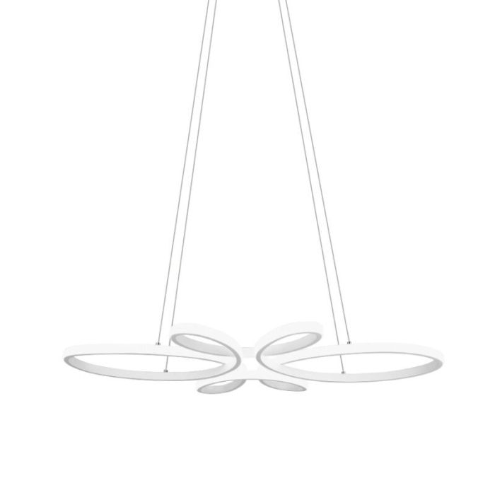Suspension table à manger design blanche, Vikash, 32W, 4000K LED, gradable en 3 étapes