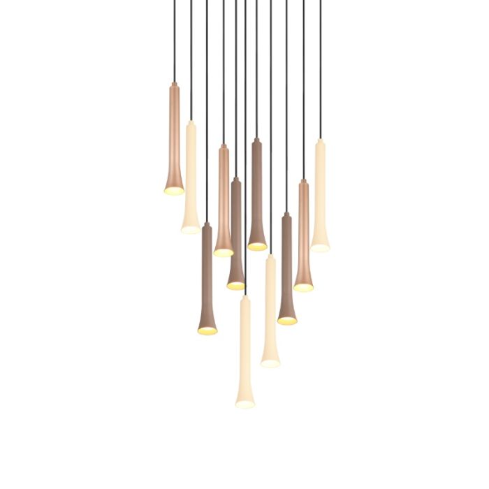 Suspension table à manger moderne noire, Albartus, 3W, white switch LED, gradable en 3 étapes