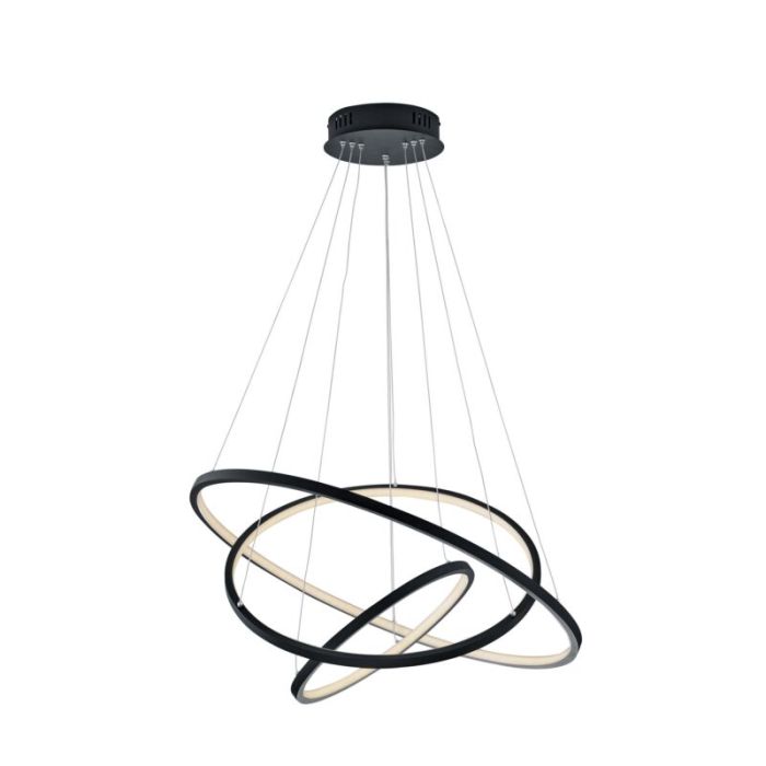 Suspension moderne anthracite, Harold, 80W, RGBW LED, avec télécommande
