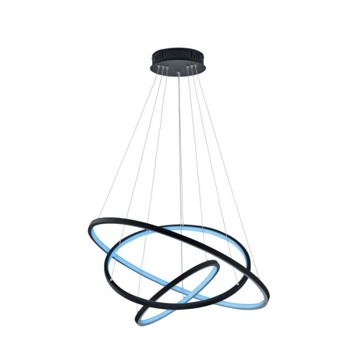 Suspension moderne anthracite, Harold, 80W, RGBW LED, avec télécommande