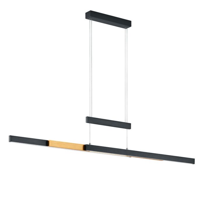 Suspension table à manger moderne noire, Jessey, 45W, blanc chaud à froid réglable LED