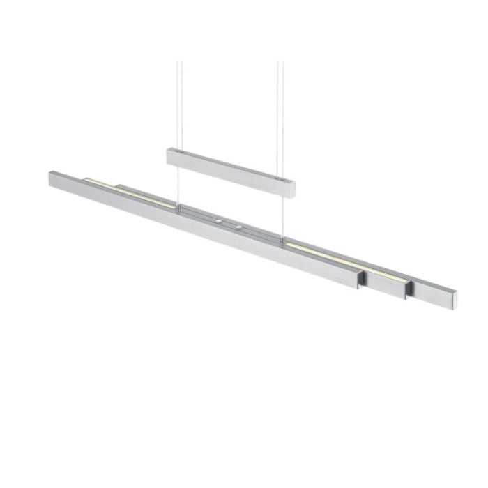 Suspension table à manger moderne nickel, Jessey, 42W, blanc chaud à froid réglable LED, avec variateur tactile