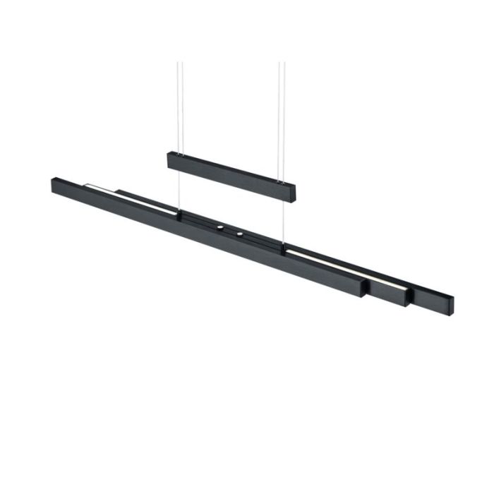 Suspension moderne noire, Jessey, 42W, blanc chaud à froid réglable LED, avec variateur tactile