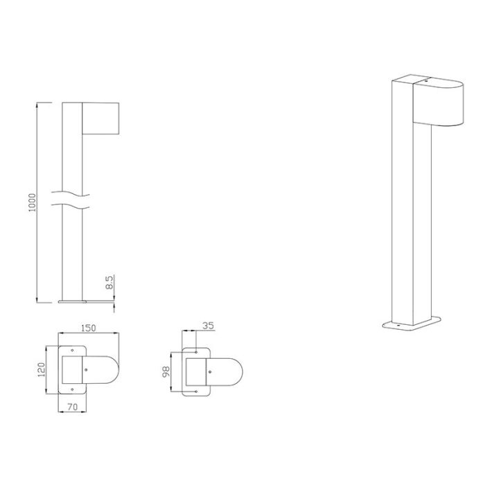 Luminaire extérieur moderne anthracite, Laurien, IP44