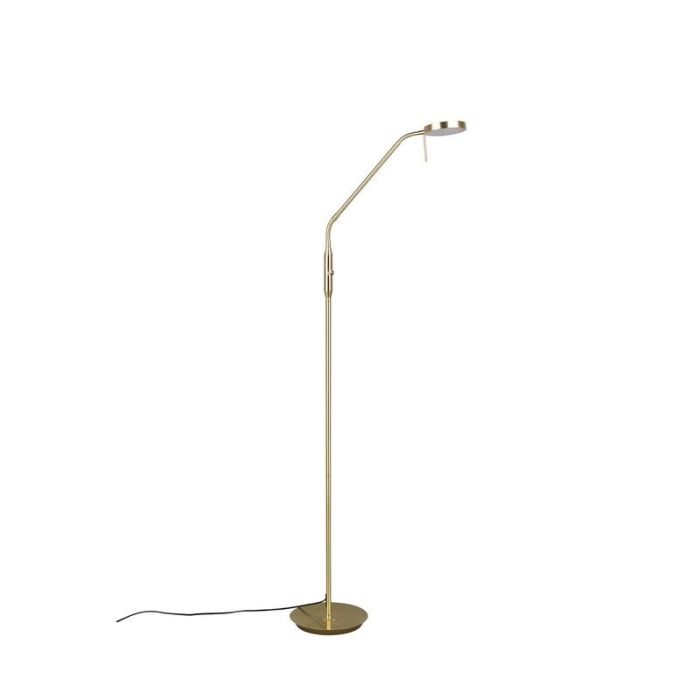 Lampadaire à arc moderne laiton, Bilge, 12W, couleur réglable LED, avec interrupteur