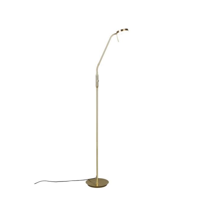 Lampadaire à arc moderne laiton, Bilge, 12W, couleur réglable LED, avec interrupteur