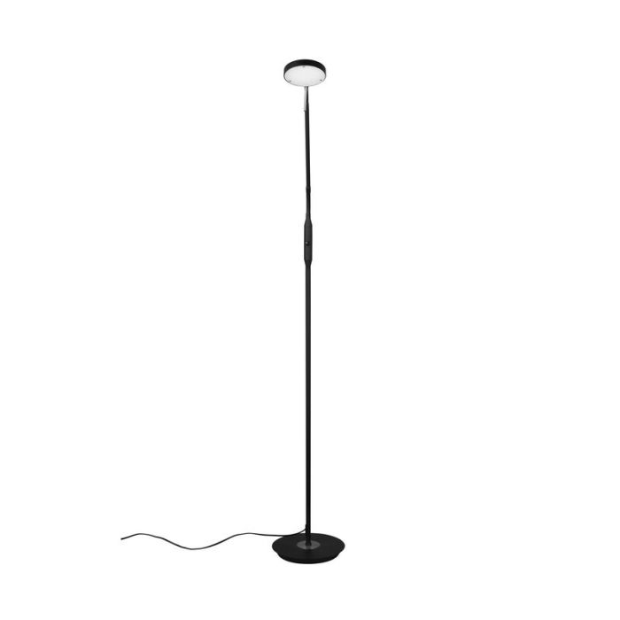 Lampadaire liseuse moderne noir, Bilge, 12W, blanc chaud à froid réglable LED, avec variateur tactile