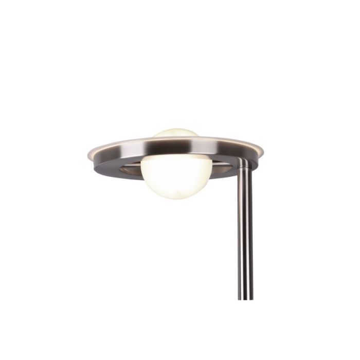 Lampadaire liseuse moderne nickel, Yazid, 32W, couleur réglable LED, avec variateur tactile