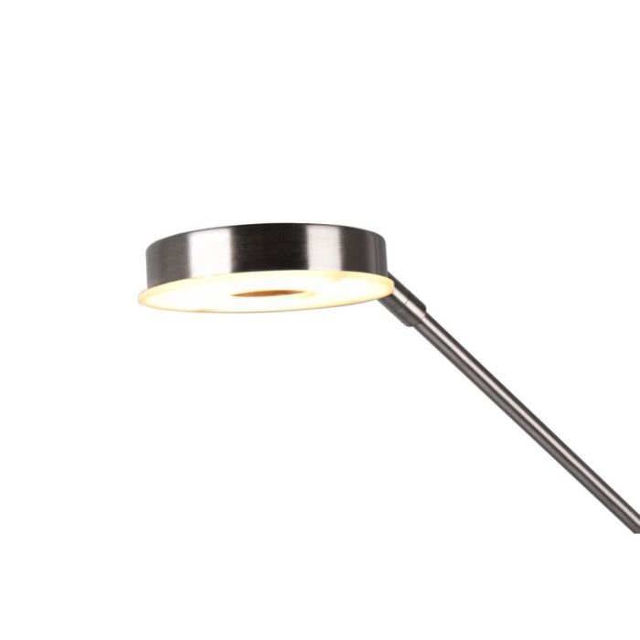 Lampadaire liseuse moderne nickel, Yazid, 32W, couleur réglable LED, avec variateur tactile