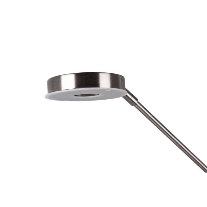 Lampadaire liseuse moderne nickel, Yazid, 32W, couleur réglable LED, avec variateur tactile