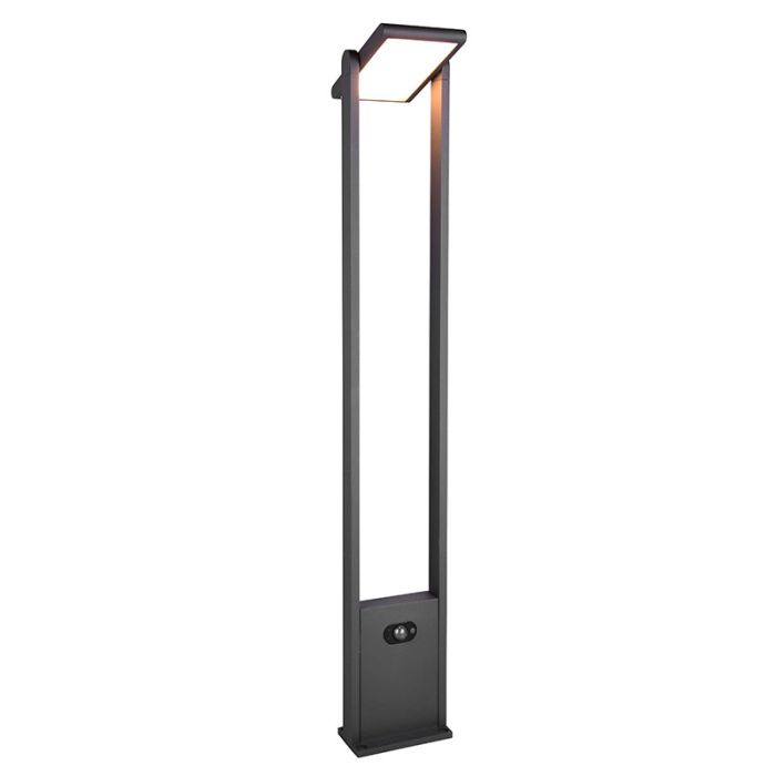 Lampadaire extérieur solaire moderne anthracite, Maku, 5W, white switch LED, IP65