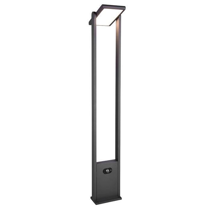 Lampadaire extérieur solaire moderne anthracite, Maku, 5W, white switch LED, IP65