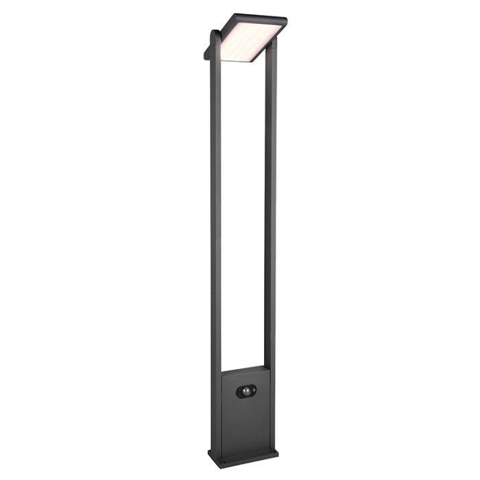 Lampadaire extérieur solaire moderne anthracite, Maku, 5W, white switch LED, IP65