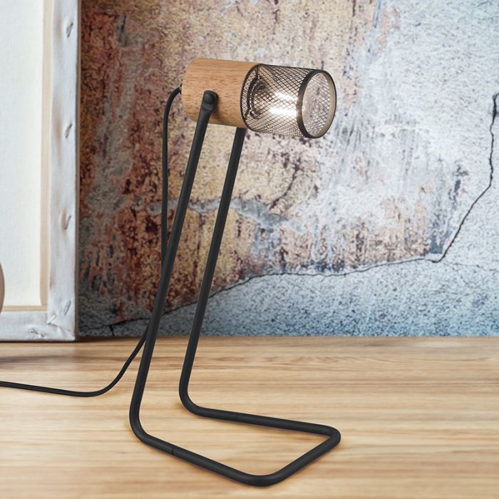 Lampe de table vintage noire, Jessica, avec interrupteur