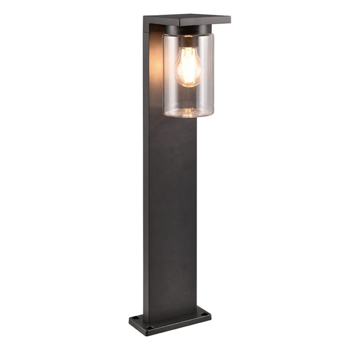 Lampadaire extérieur avec capteur crépusculaire moderne noir, Yves, IP44
