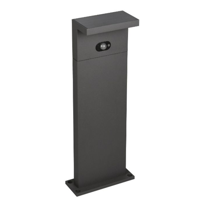 Lampadaire extérieur solaire moderne anthracite, Nesrin, 5W, white switch LED, IP65