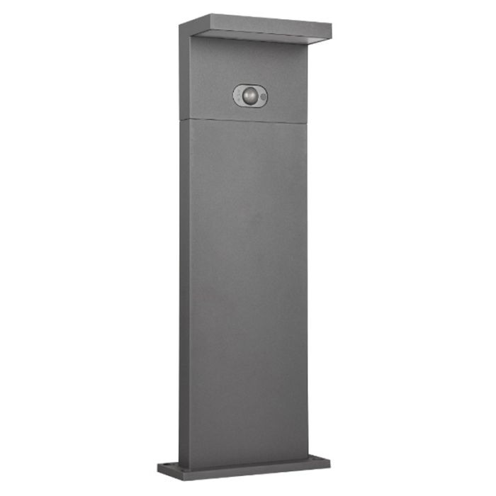 Lampadaire extérieur solaire moderne anthracite, Nesrin, 5W, white switch LED, IP65
