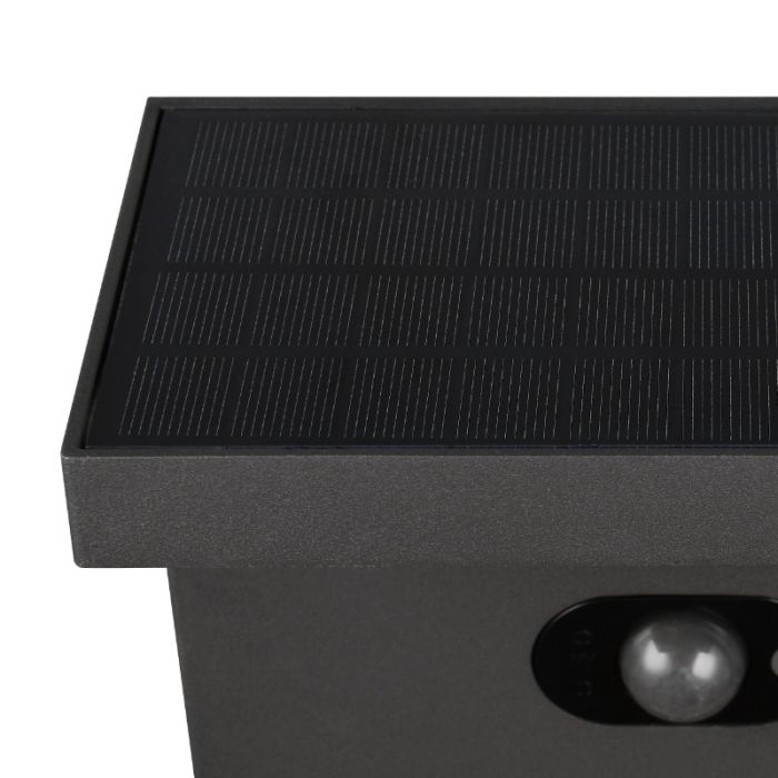 Lampadaire extérieur solaire moderne anthracite, Nesrin, 5W, white switch LED, IP65