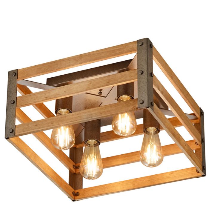 Lampe plafond en bois marronne, Ekon