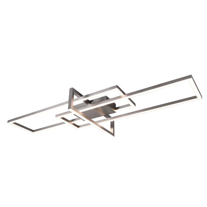 Lampe plafond moderne nickel, Hatun, 34W, 3000K LED