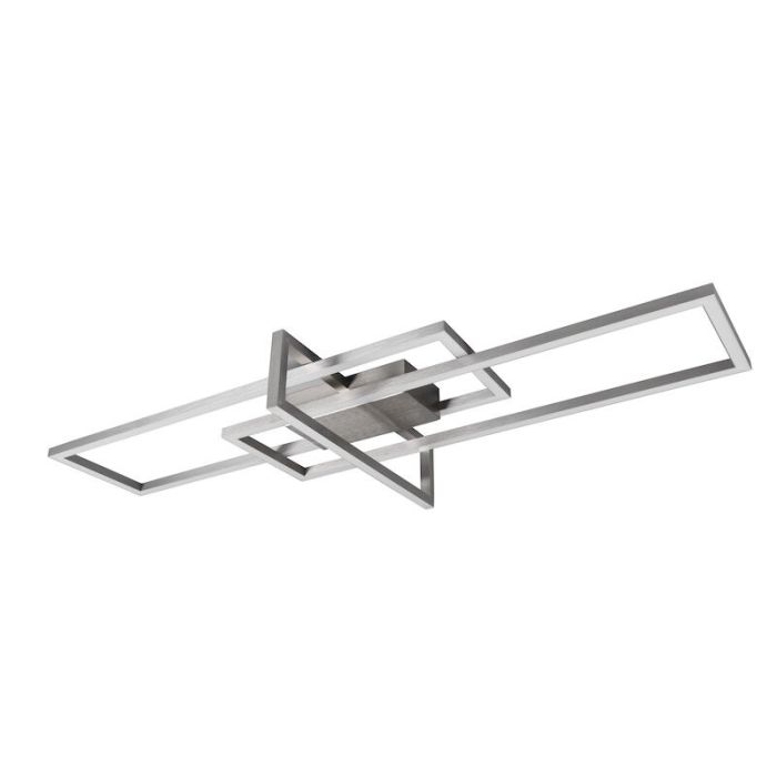 Lampe plafond moderne nickel, Hatun, 34W, 3000K LED