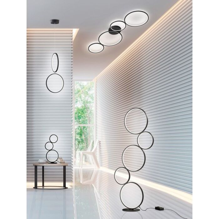 Lampe plafond moderne noire, Robon, 37W, 3000K LED