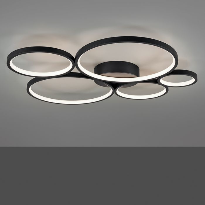 Lampe plafond moderne noire, Robon, 49W, 3000K LED