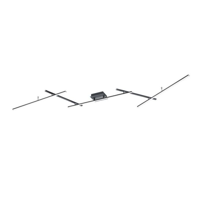 Lampe plafond moderne noire, Nadja, 22W, RGBW LED, avec télécommande
