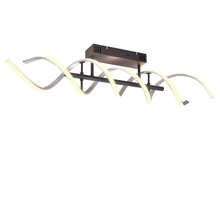 Plafonnier design chromé, Sylvian, 41W, blanc chaud à froid réglable LED, gradable en 3 étapes