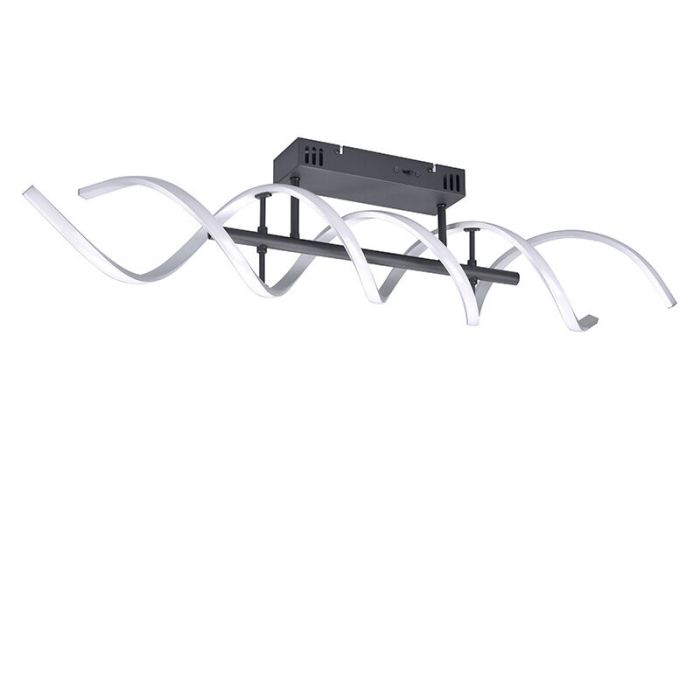 Plafonnier design chromé, Sylvian, 41W, blanc chaud à froid réglable LED, gradable en 3 étapes