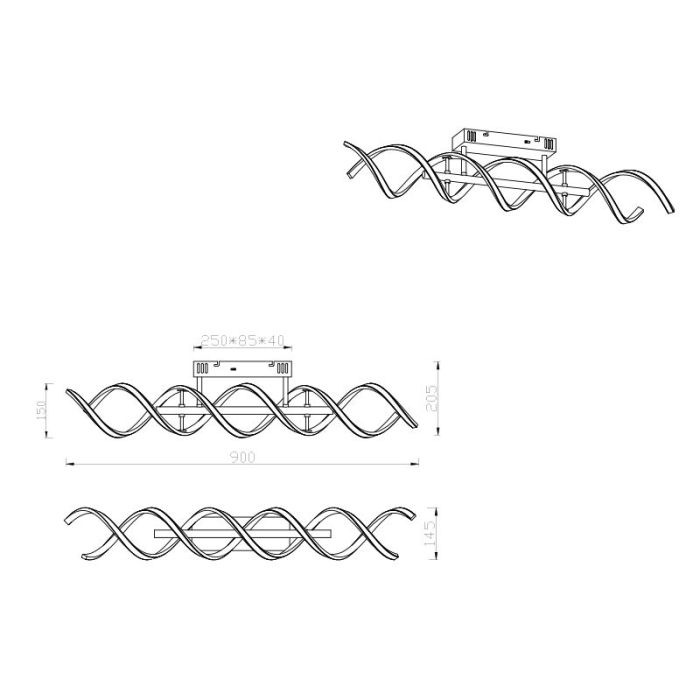 Plafonnier design chromé, Sylvian, 41W, blanc chaud à froid réglable LED, gradable en 3 étapes