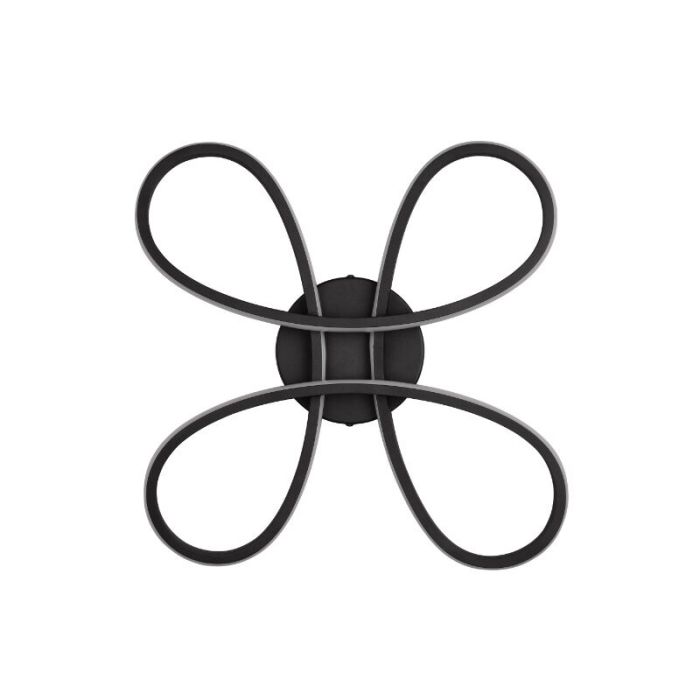Plafonnier design noir, Vikash, 25W, 3000K LED, gradable en 3 étapes