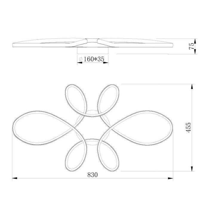 Plafonnier design blanc, Vikash, 32W, 4000K LED, gradable en 3 étapes