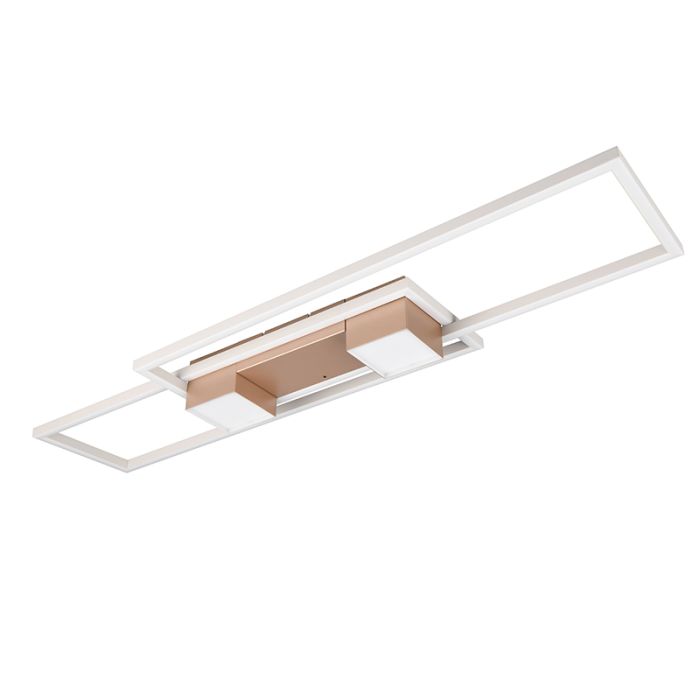 Lampe plafond design marronne, Sohaib, 37W, blanc chaud à froid réglable LED, gradable en 3 étapes