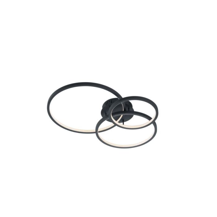 Lampe plafond moderne anthracite, Harold, 36W, RGBW LED, avec télécommande