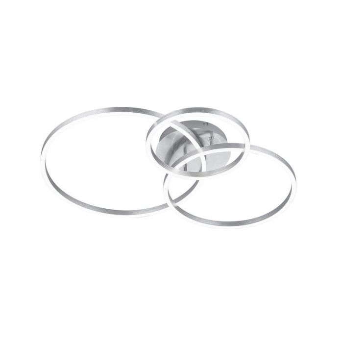 Lampe plafond moderne nickel, Elze, 28W, RGBW LED, avec télécommande