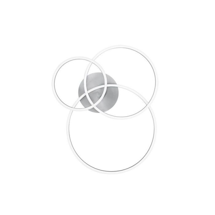 Lampe plafond moderne nickel, Elze, 28W, RGBW LED, avec télécommande