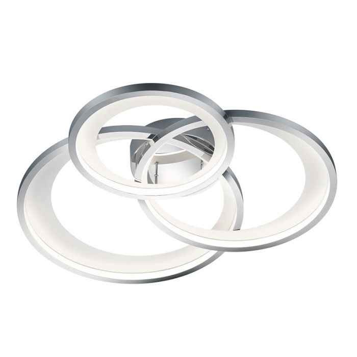 Lampe plafond moderne chromée, Kendi, 36W, 3000K LED
